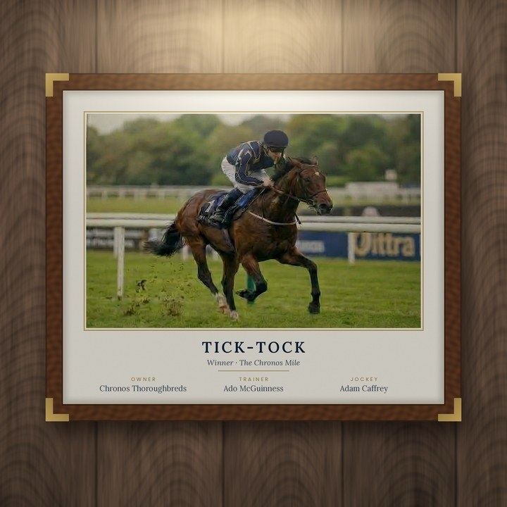 Chronos Thoroughbreds framed race-day print