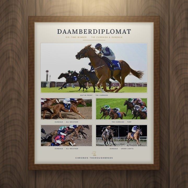 Framed Daamberdiplomat photo montage by Chronos Thoroughbreds